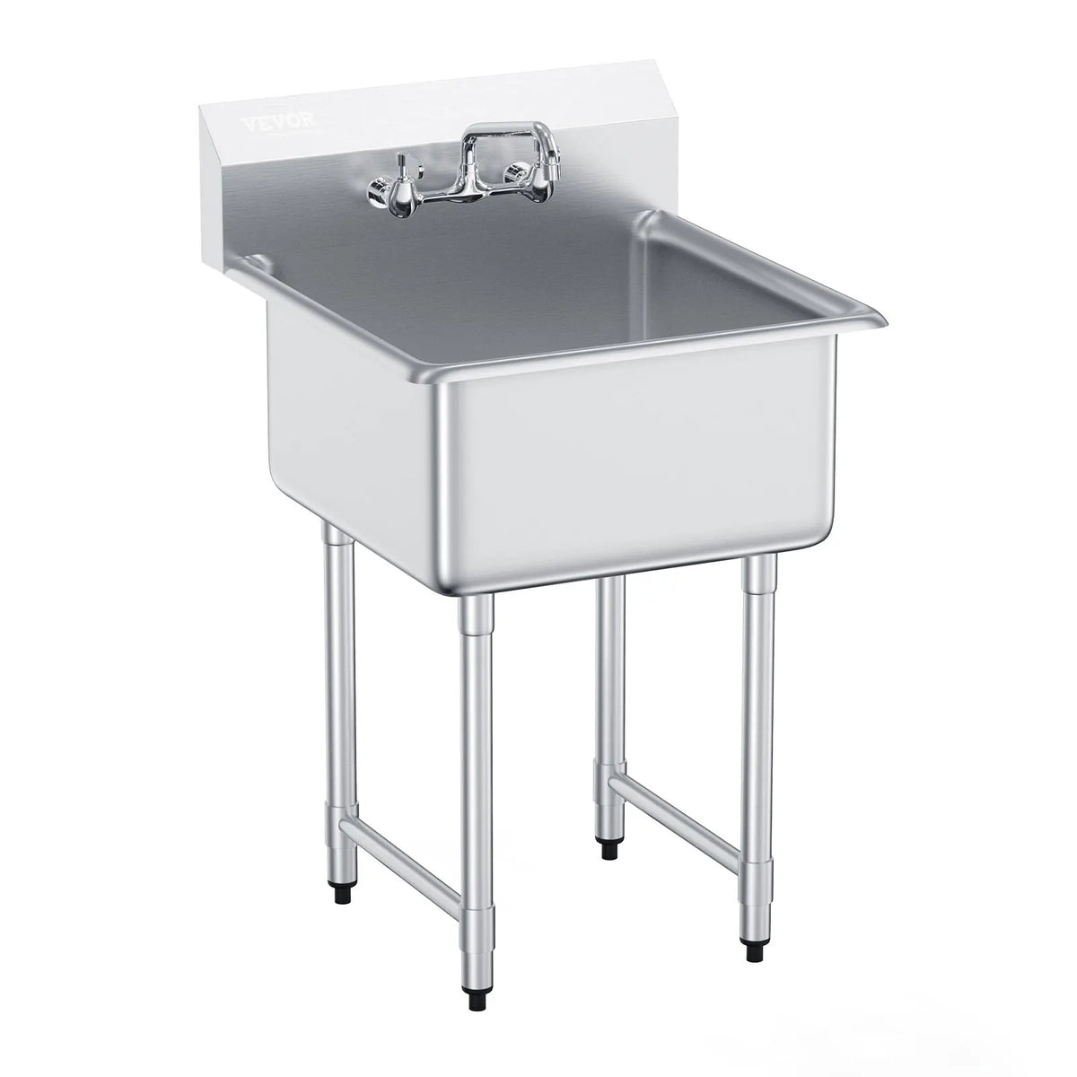 Stainless Steel Commercial Kitchen Sink With Faucet Free Standing Frame