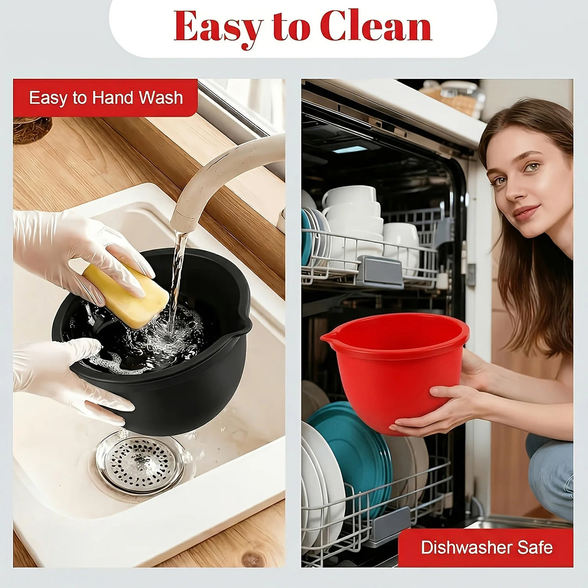Three Piece Silicone Bowl Liners For Tilt Head Stand Mixer
