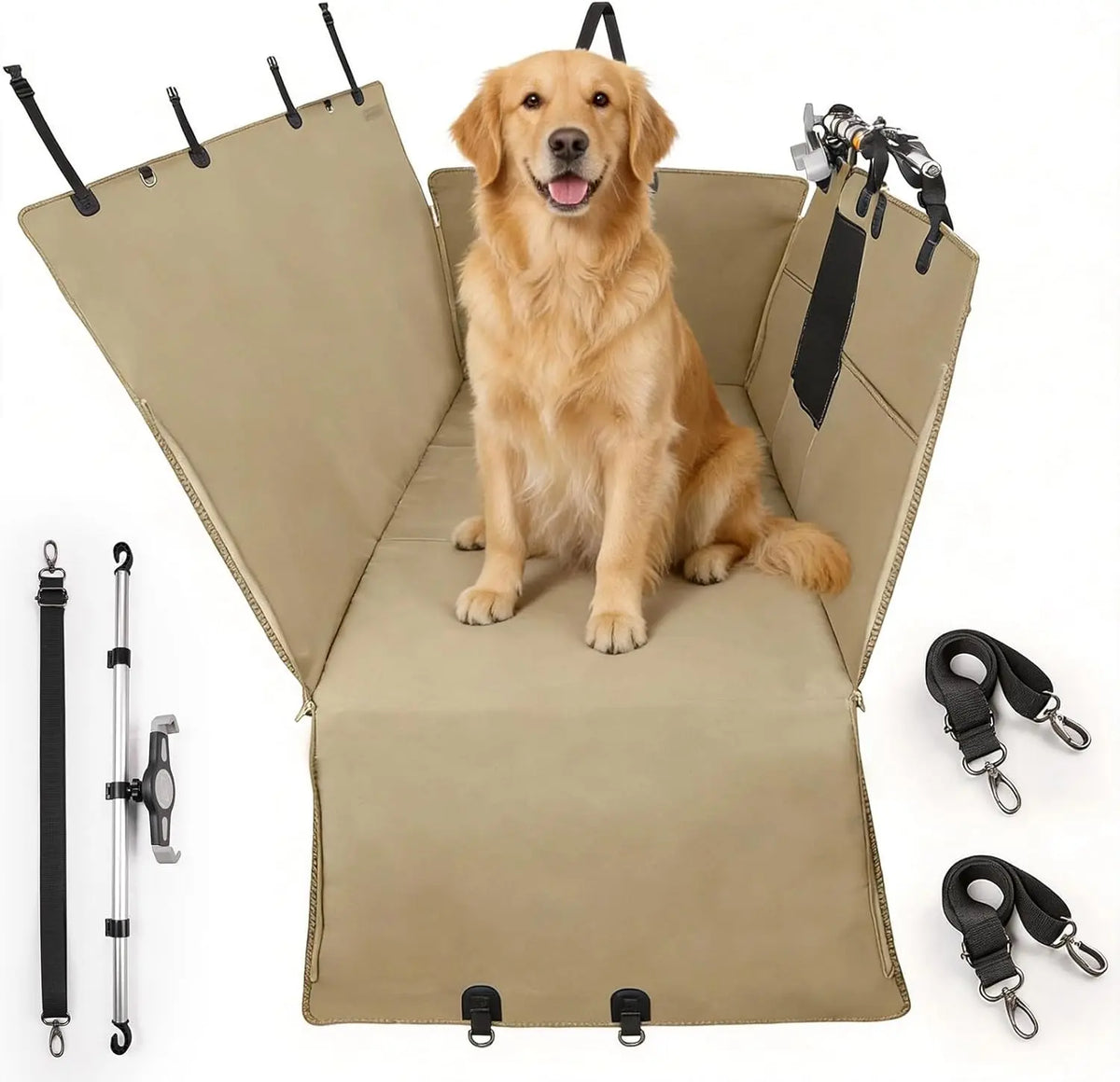 Dog Car Seat Cover Back Seat Protector Waterproof 400lbs Capacity Non-Slip