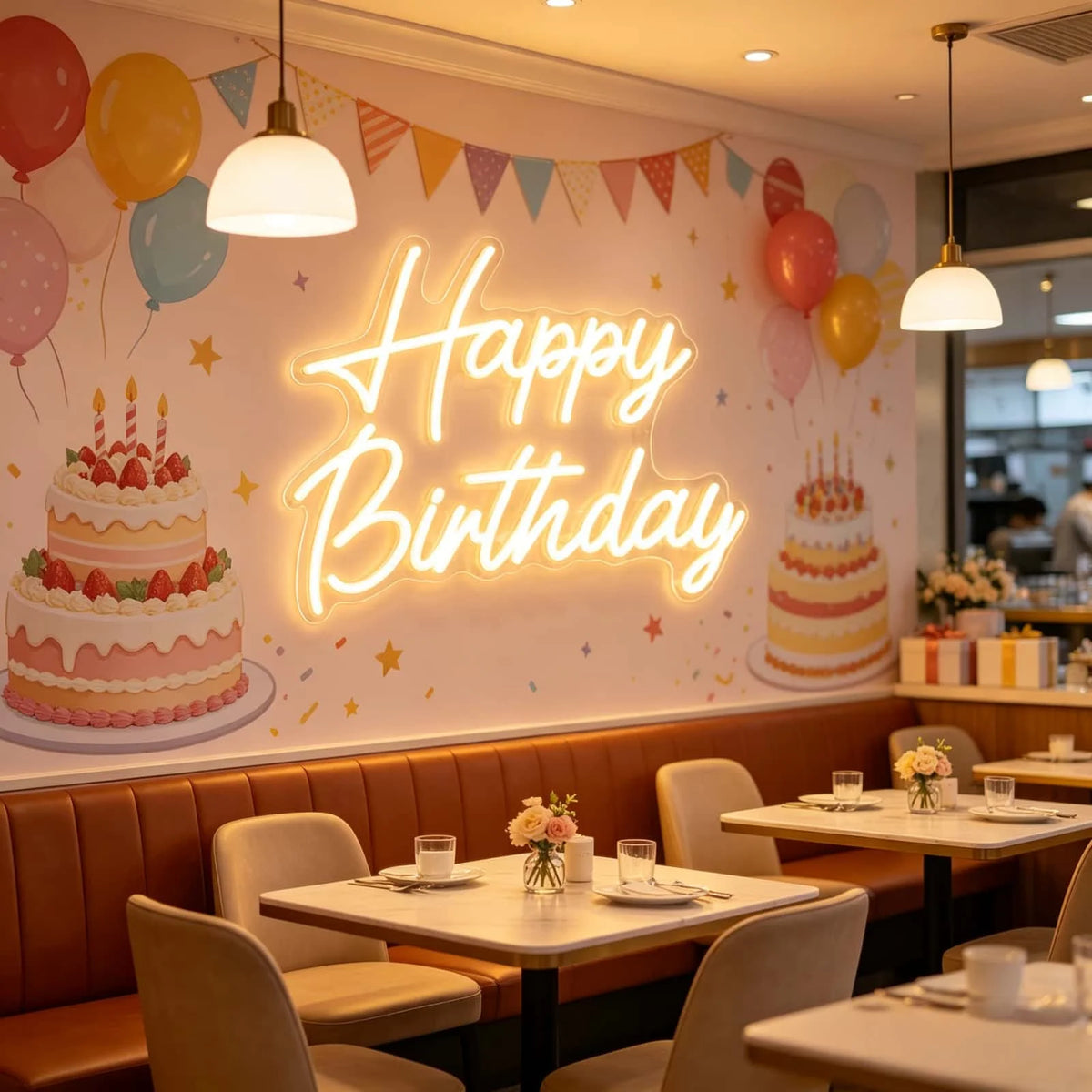 THIIXDAI Happy Birthday LED Neon Sign Warm USB