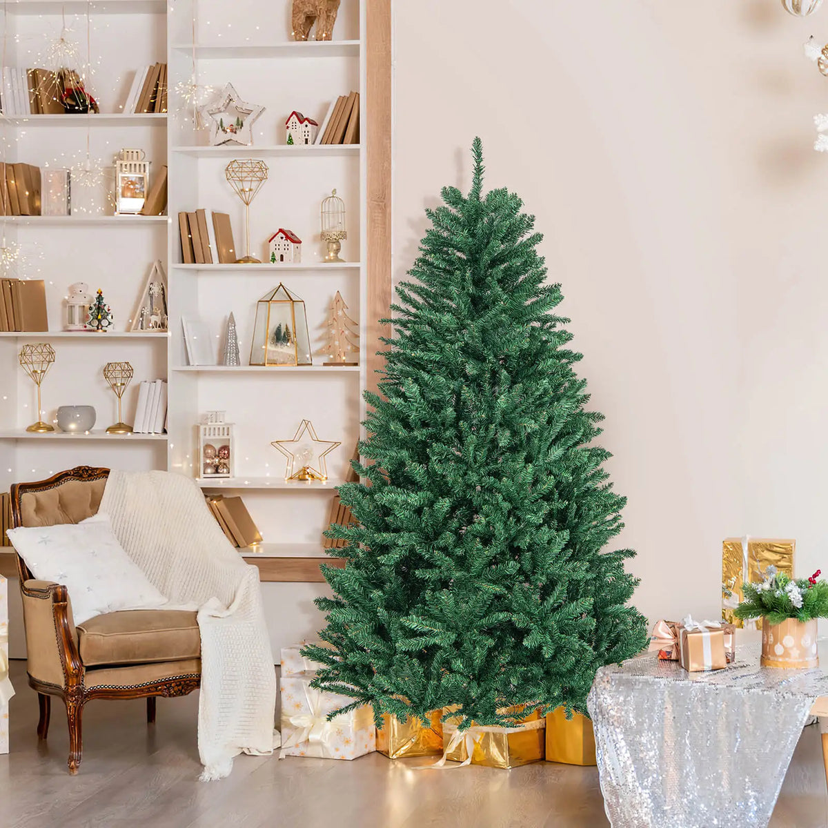 Lifezeal Artificial Christmas Tree Full Fir Hinged Structure