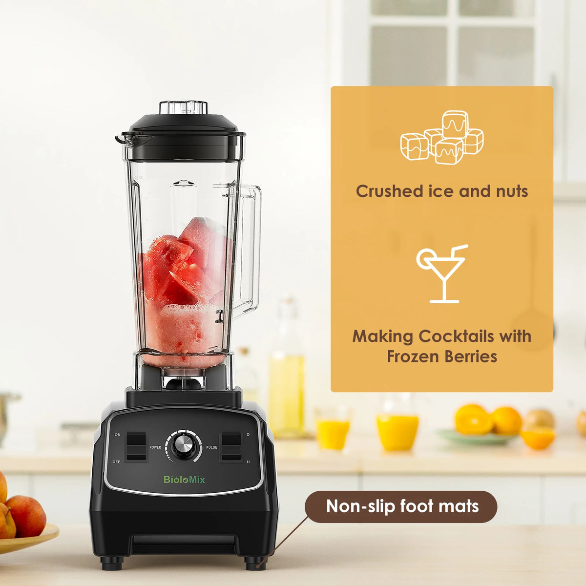 Biolomix Heavy Duty Commercial Blender Mixer Juicer 3HP 2200W