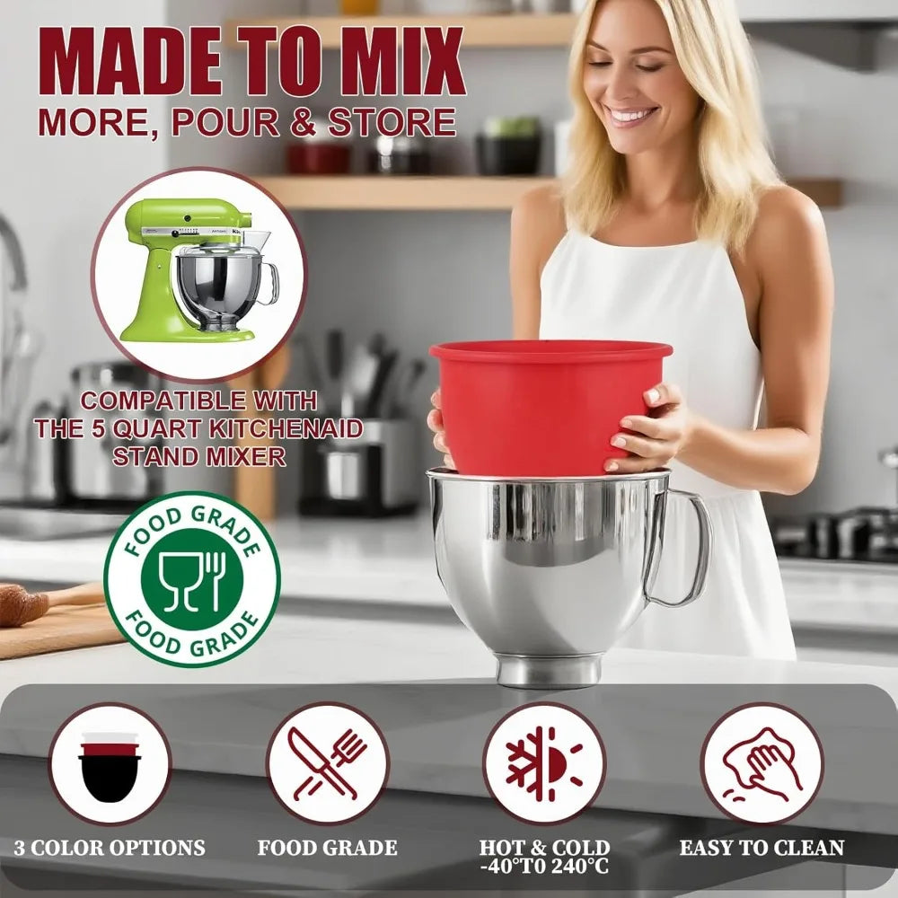 Three Piece Silicone Bowl Liners For Tilt Head Stand Mixer