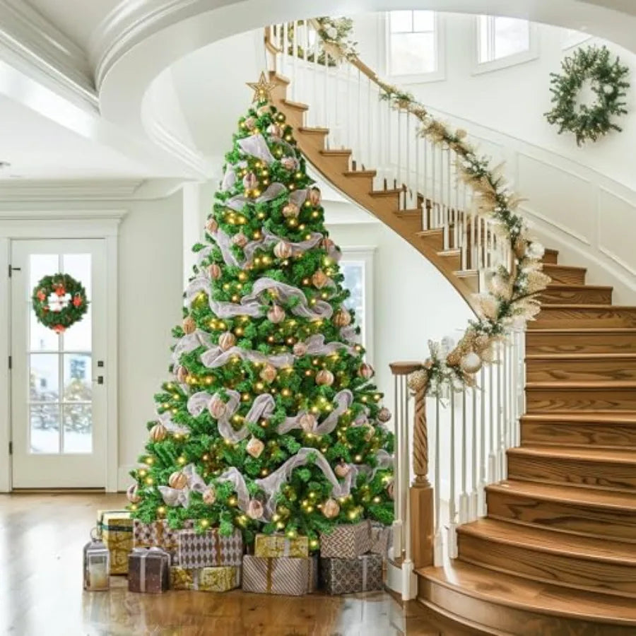 SHXI Artificial Christmas Tree With Warm White Prelit Lights