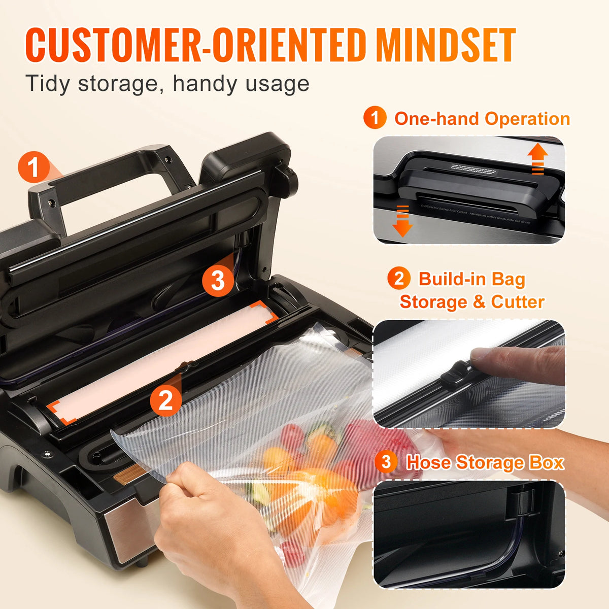 SucceBuy 130W Vacuum Sealer Machine For Fresh Food Packaging