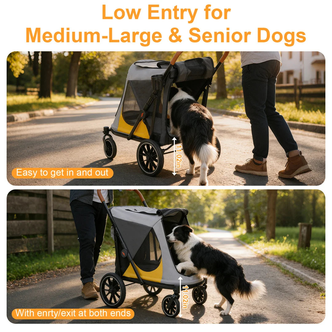 Brandless Portable Large Dog Stroller With Folding Wheels And Storage