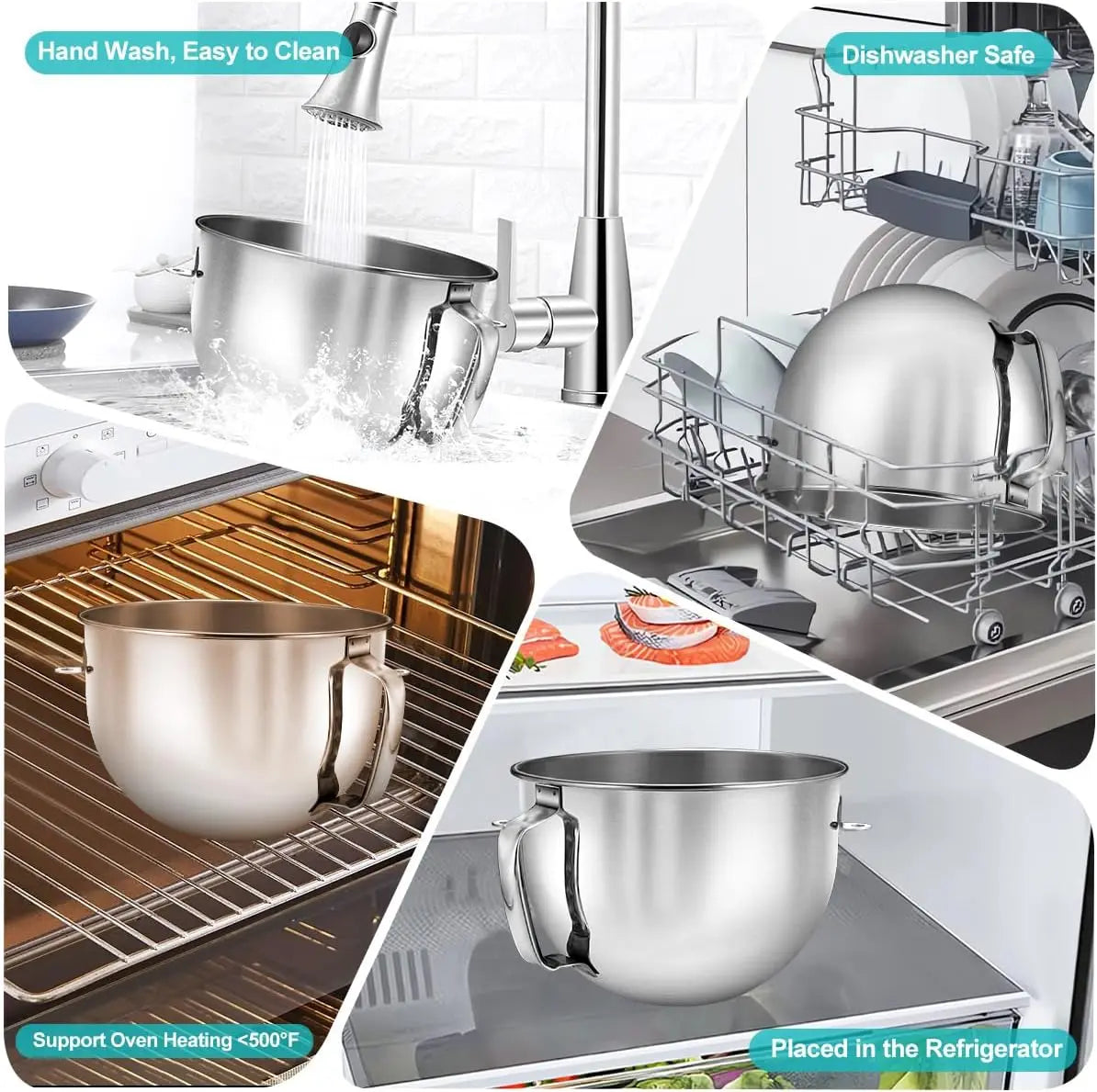 Bowl-Lift Stand Mixer Bowl With Lid Compatible With 600