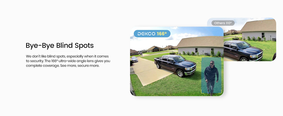 Dekco 3MP WiFi Solar Security Camera With Color Night Vision And Two Way Audio