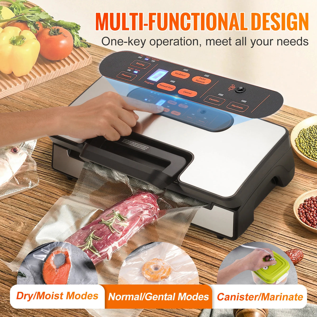 SucceBuy 130W Vacuum Sealer Machine For Fresh Food Packaging