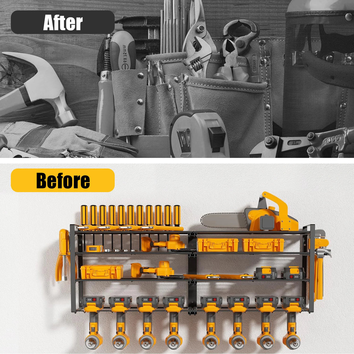 Power Tool Storage Rack 4-Tier Heavy Duty Wall Mount Organizer