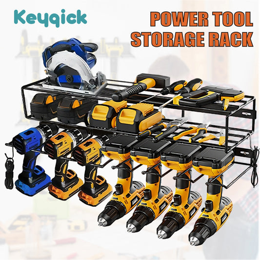 Double Layer Wall Mounted Power Tool Storage Rack