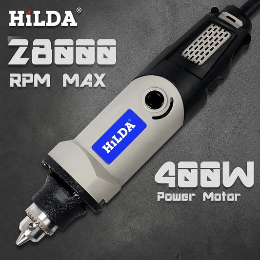 HILDA Rotary Tool 400W Drill Electric Tools Engraving Grinding Polishing 6 Variable Speed High Power DIY Power Tools