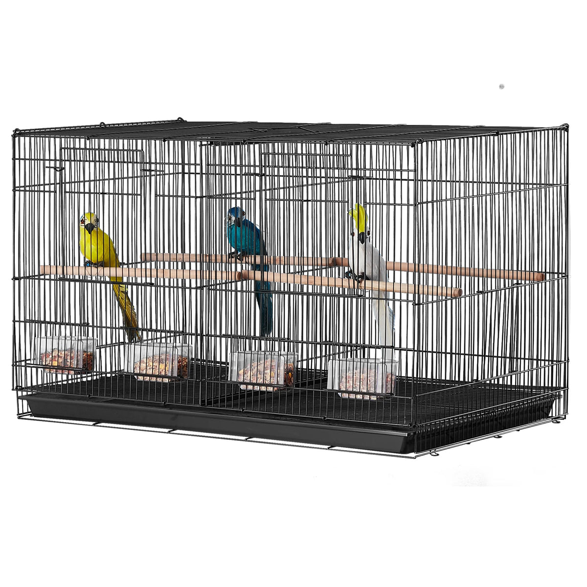 SucceBuy Stackable 30 inch Flight Bird Cage With Divider And Handle