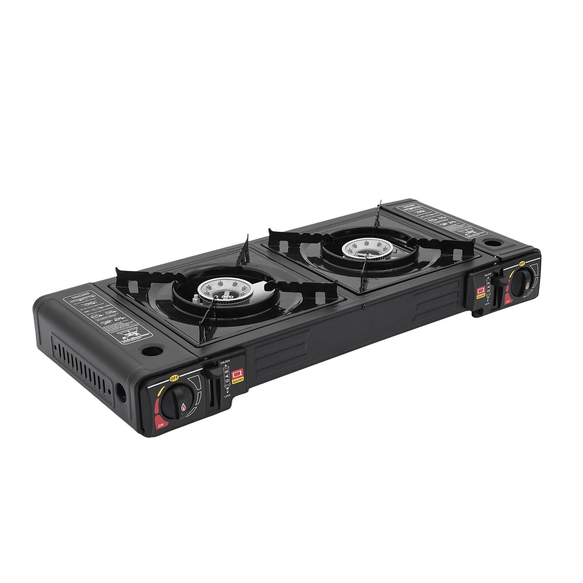 2 Burner Portable Camping Stove With Piezo Ignition For Butane Or LPG