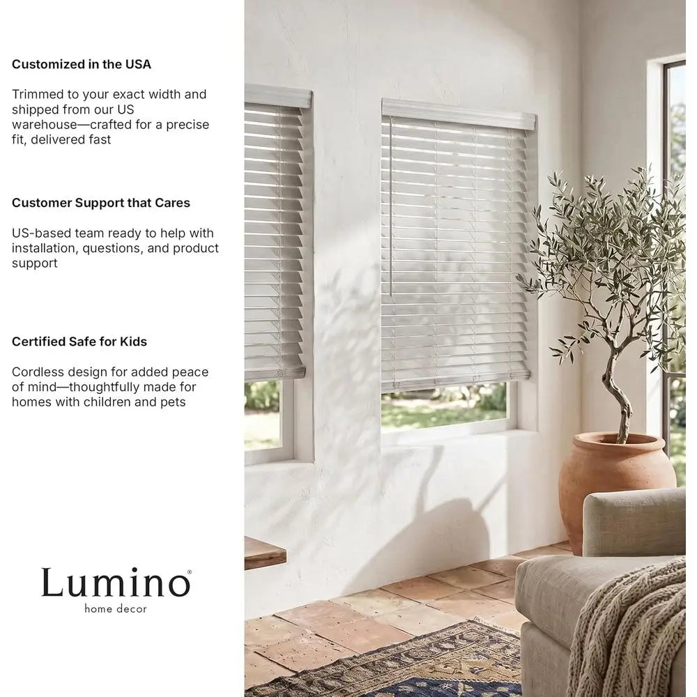 2 Textured Slat Wood Blinds, 63 Wide x 72 Long, White with Traditional Crown Valance, Customizable Sizes