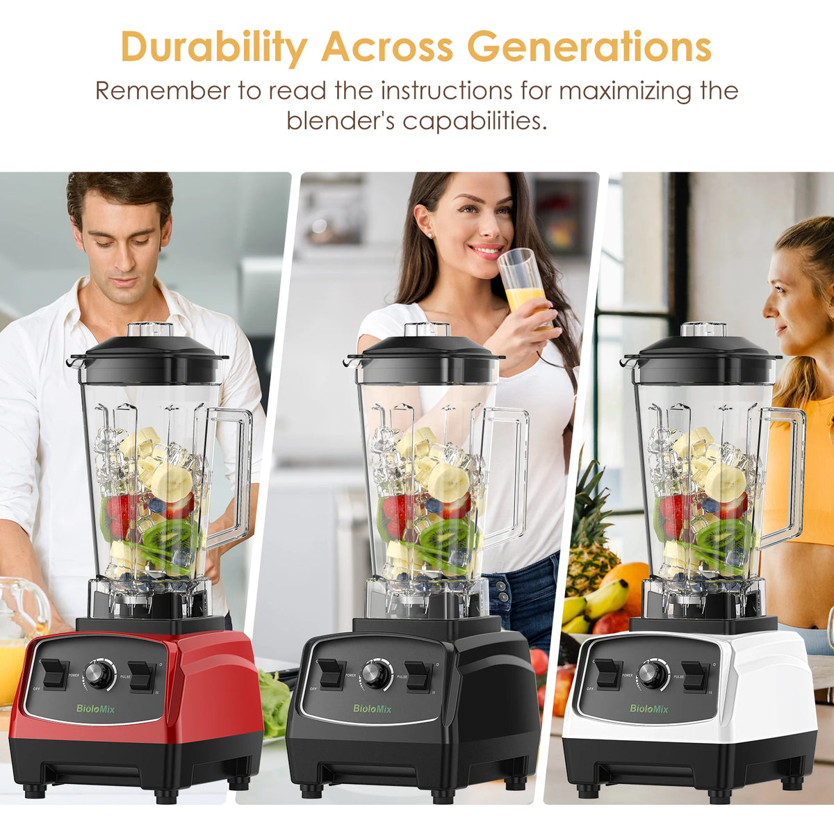 Biolomix Heavy Duty Blender Juicer Mixer Food Processor