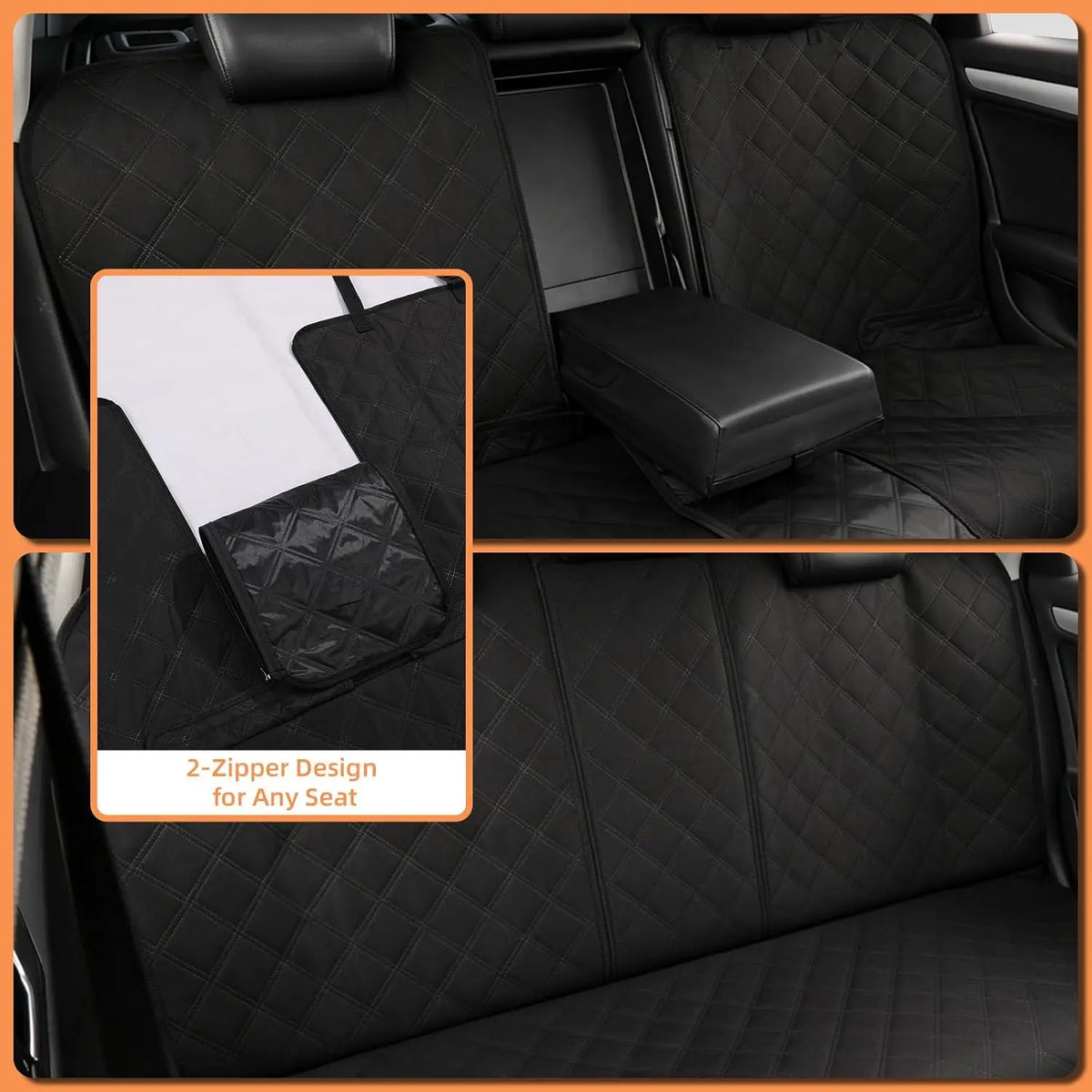 Dog Car Seat Cover Back Seat Protector Waterproof 400lbs Capacity Non-Slip