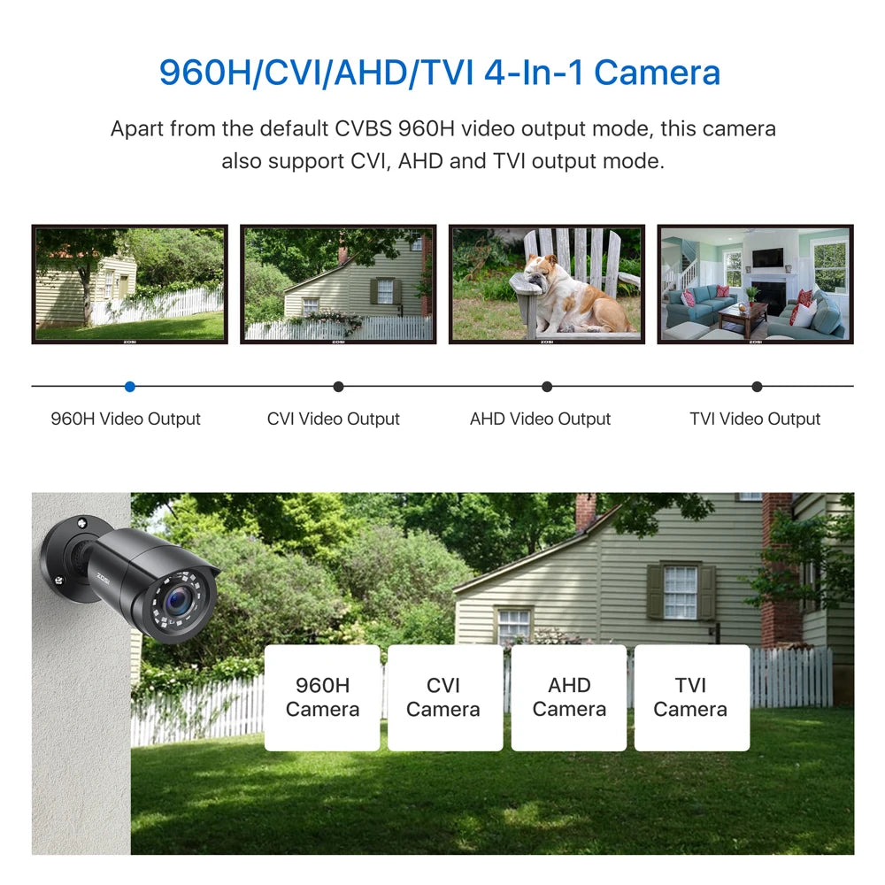 Zosi 1080P Hd Tvi Bullet Security Camera Outdoor Indoor