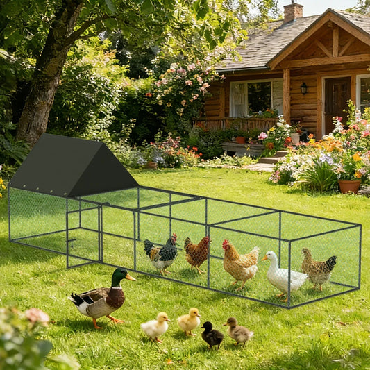 Bowart Large Outdoor Chicken Coop Cage Hen House Run