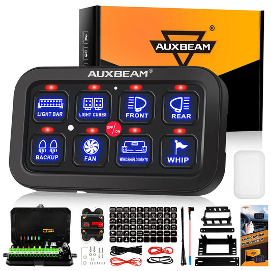 Auxbeam SixToEight Gang LED Switch Panel For Truck Caravan Boat