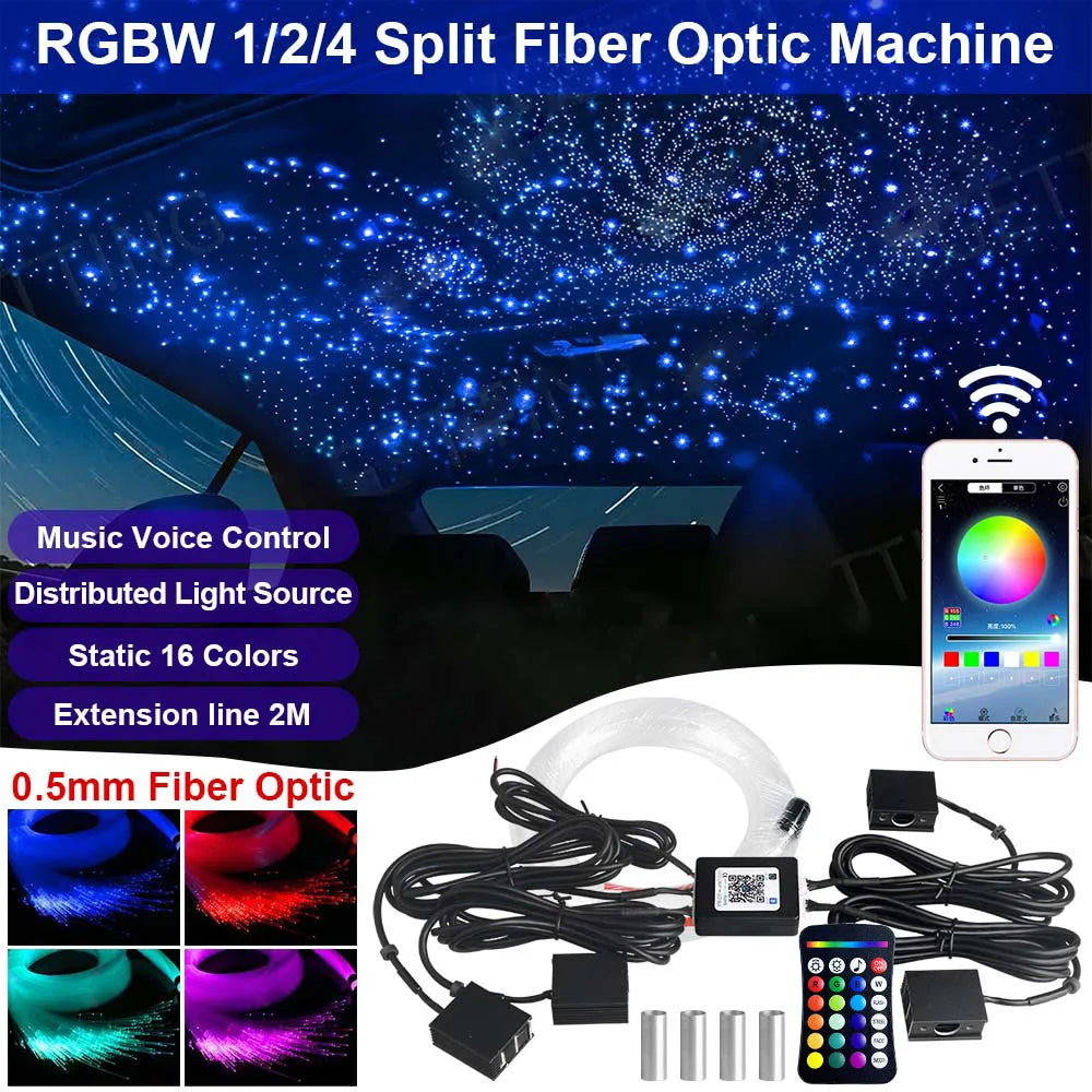 RGBW Car Roof Starry Sky Fiber Optic Ceiling Kit