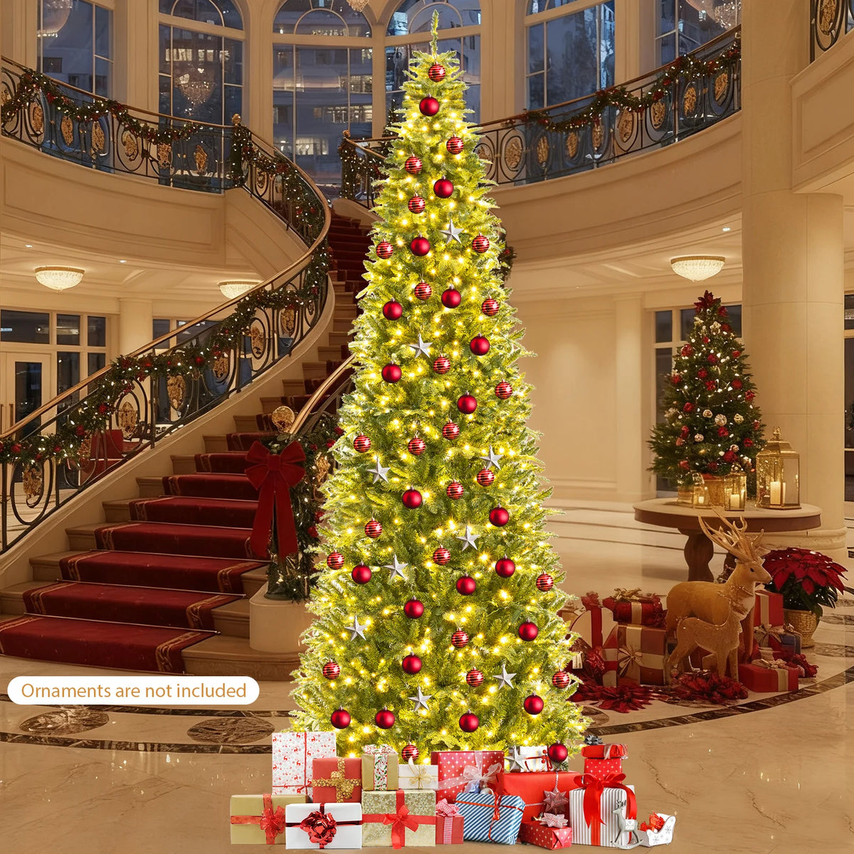 Lifezeal Prelit Artificial Christmas Tree With Hinged Branches
