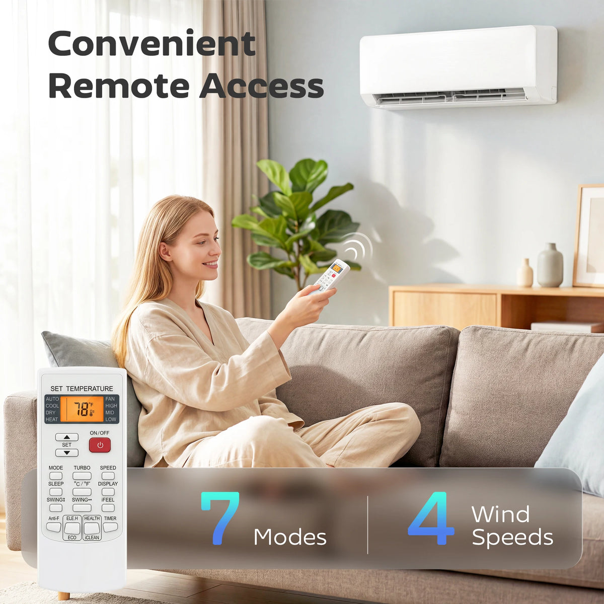 12000 BTU Mini Split AC/Heating System, 22 SEER2 115V Inverter Heat Pump, Works with Alexa and WiFi, Energy Efficient Ductless Air Conditioner Cools 750 Sq.Ft, Complete Installation Kit