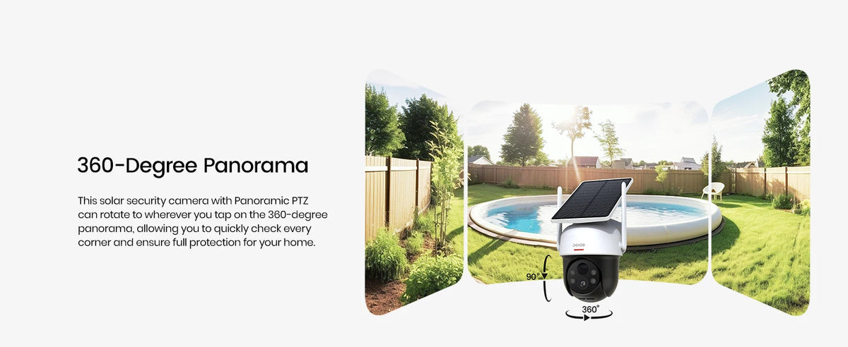 Dekco 3MP Wire-Free Solar Wifi Security Camera With Pt