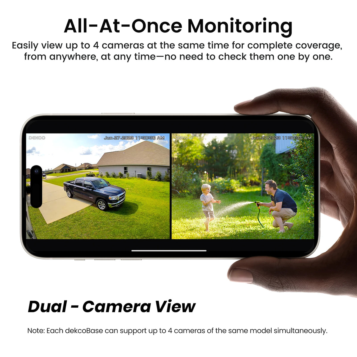 Dekco 3MP WiFi Solar Security Camera With Color Night Vision And Two Way Audio