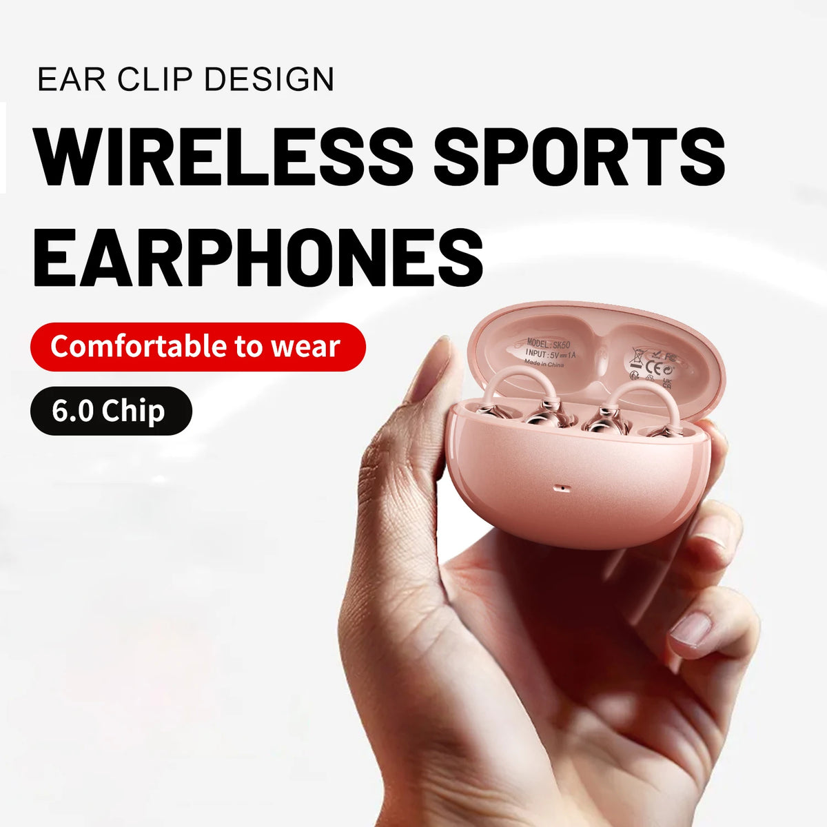 INSONIXN Open Ear Clip Wireless Bluetooth Headphones With Microphone