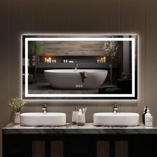 TWISTER.CK LED Bathroom Mirror With Memory And Anti Fog Frameless