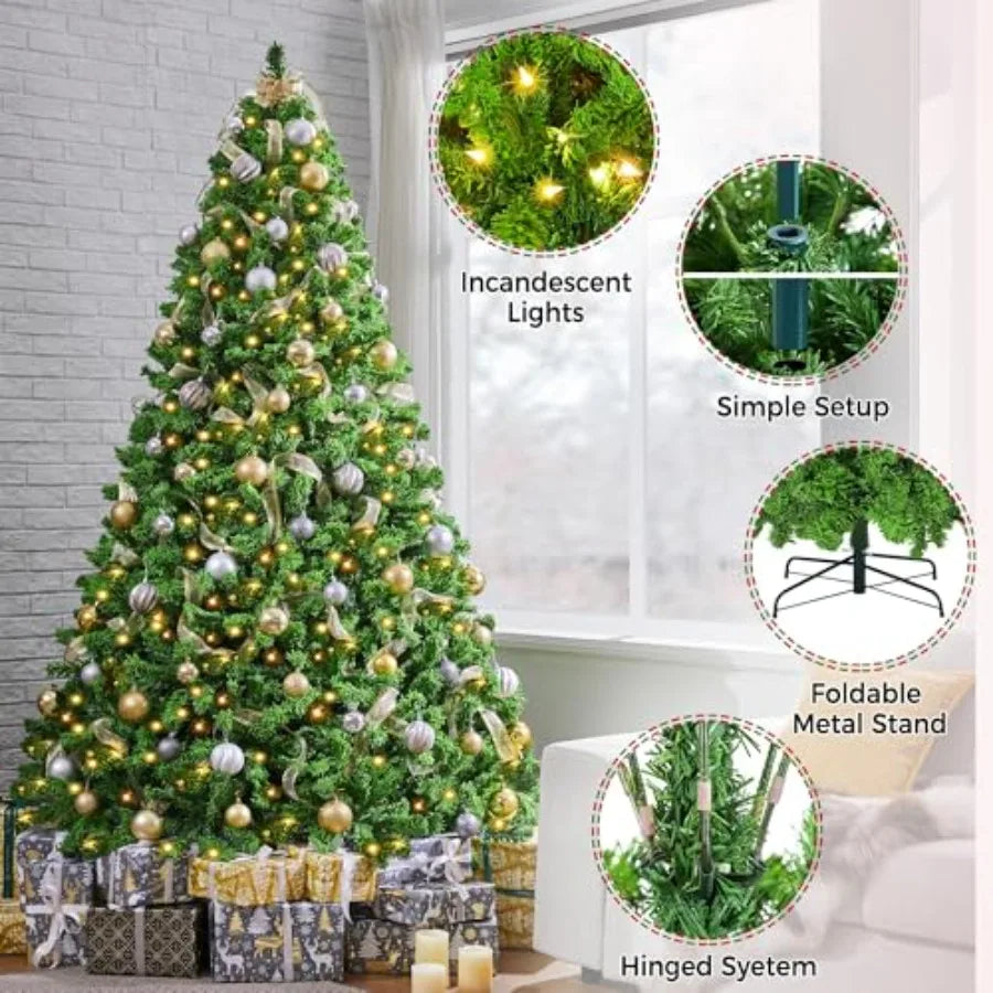 SHXI Artificial Christmas Tree With Warm White Prelit Lights
