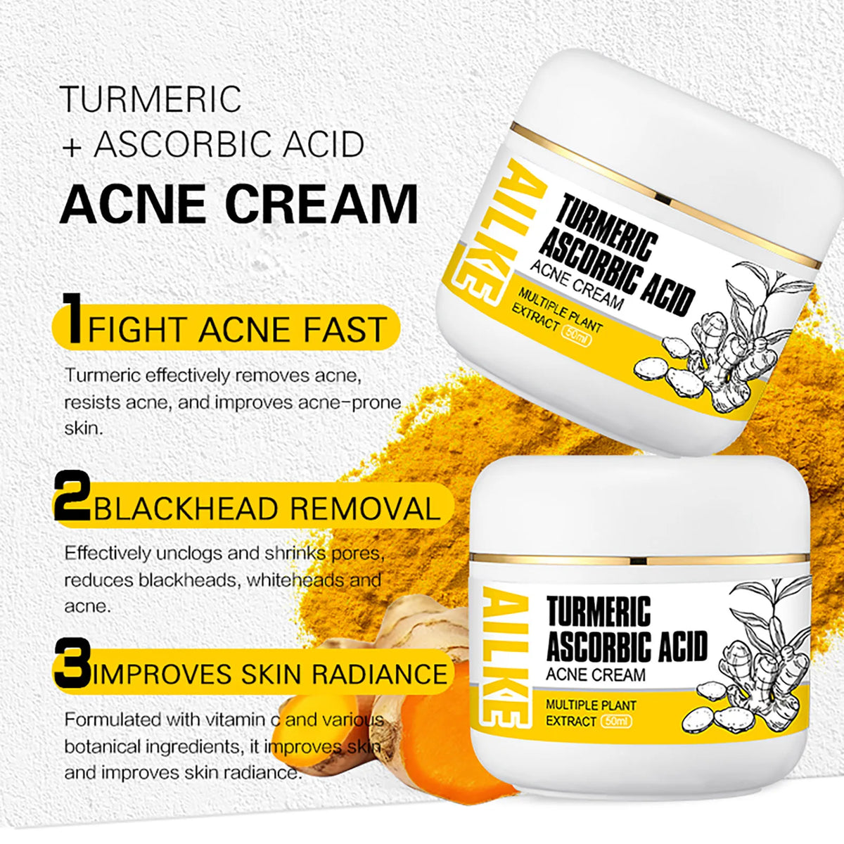 AILKE Organic Turmeric Skincare Kit for Brightening and Hydration