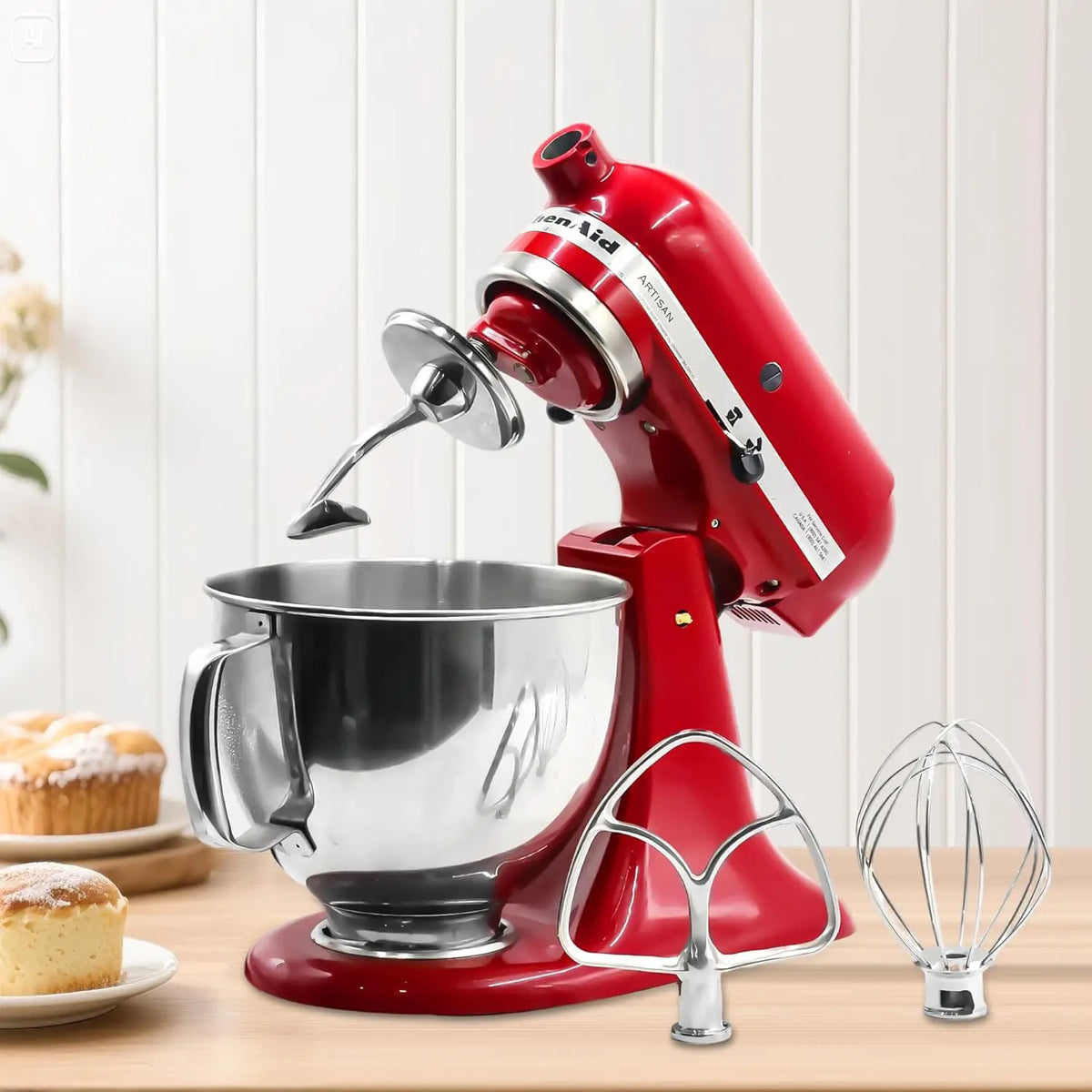 Stainless Steel 3-Piece Mixer Attachment Set For Tilt-Head Mixers