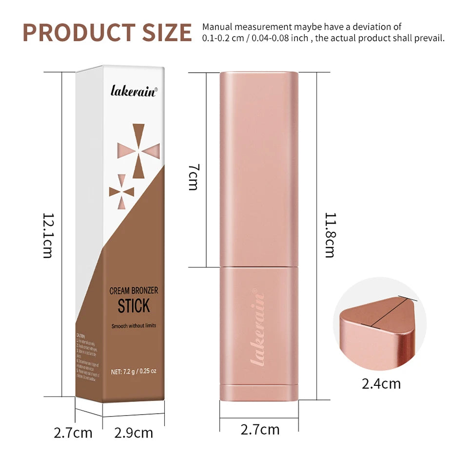 Lakerain Cream Bronzer Stick for Smooth Face Contouring