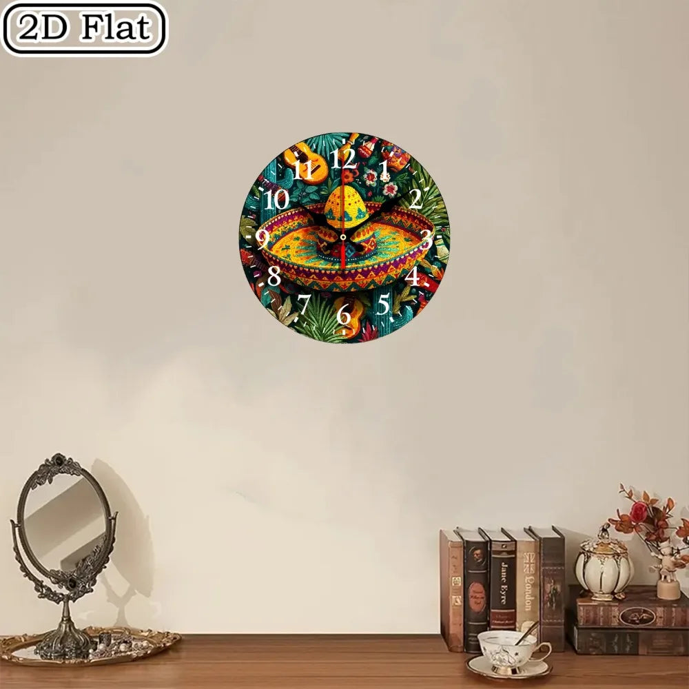 XMSJ Rustic Wood Wall Clock Farmhouse Silent Round