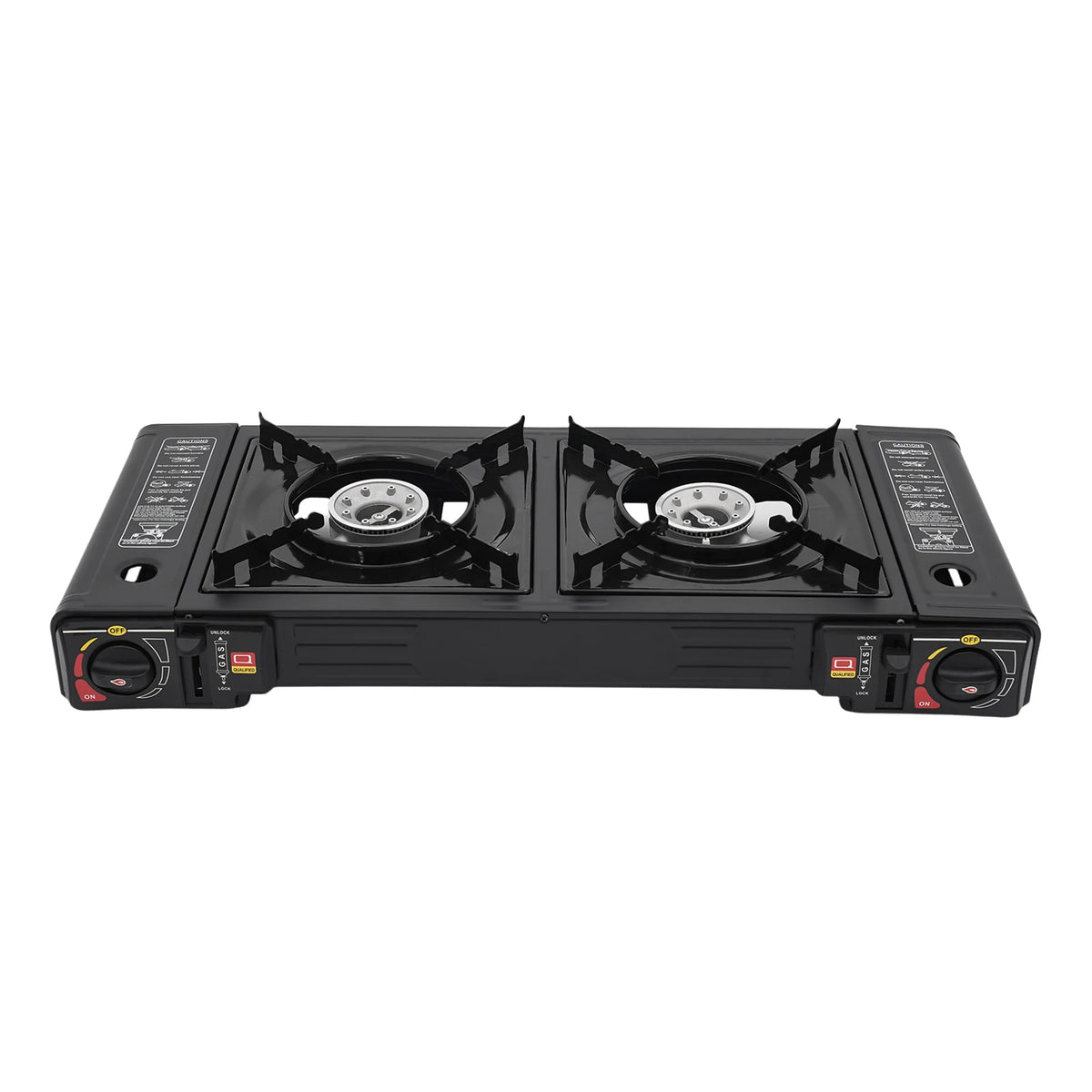 2 Burner Portable Camping Stove With Piezo Ignition For Butane Or LPG