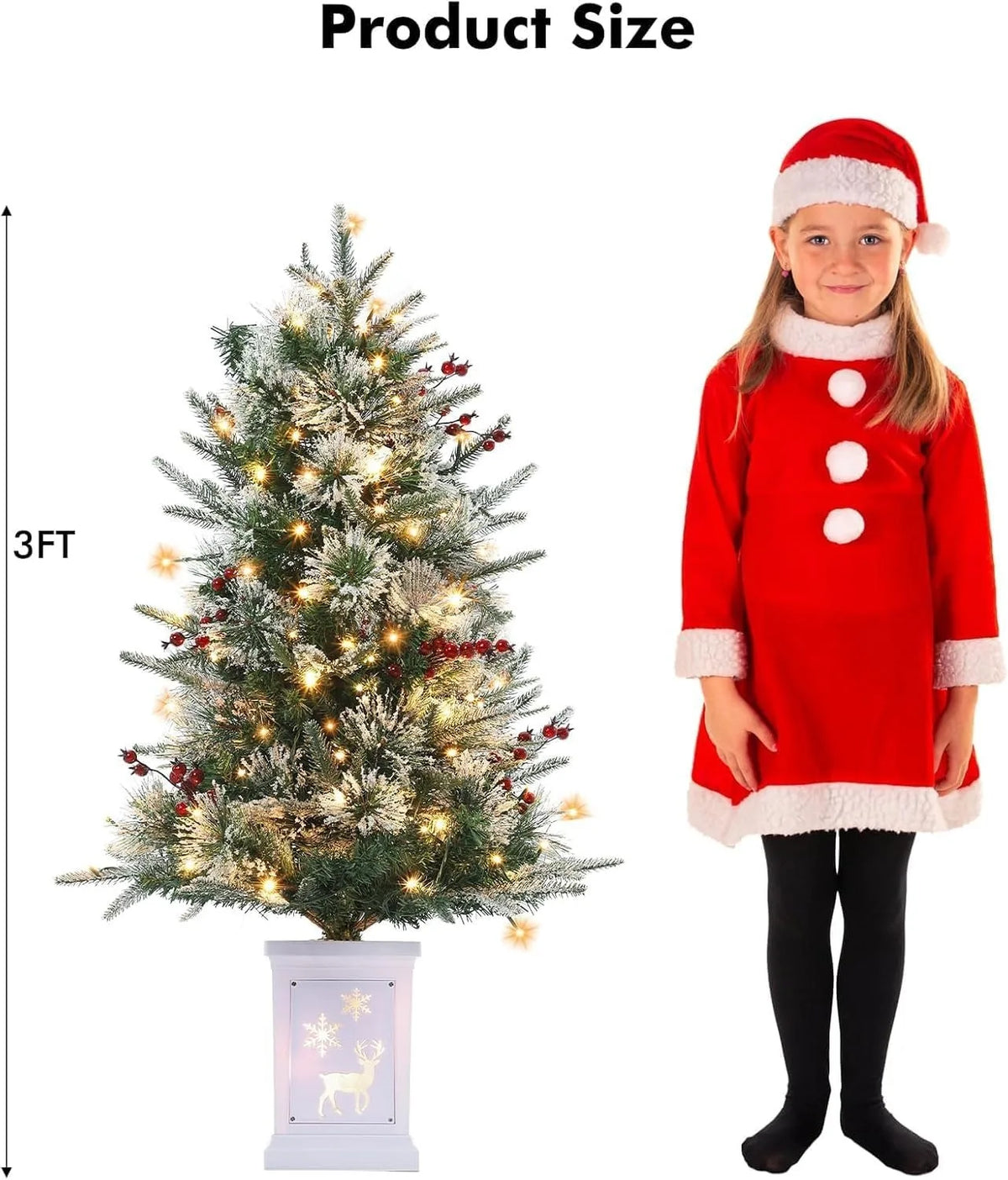 Anixol Pre Lit Artificial Christmas Tree With Warm LED Lights