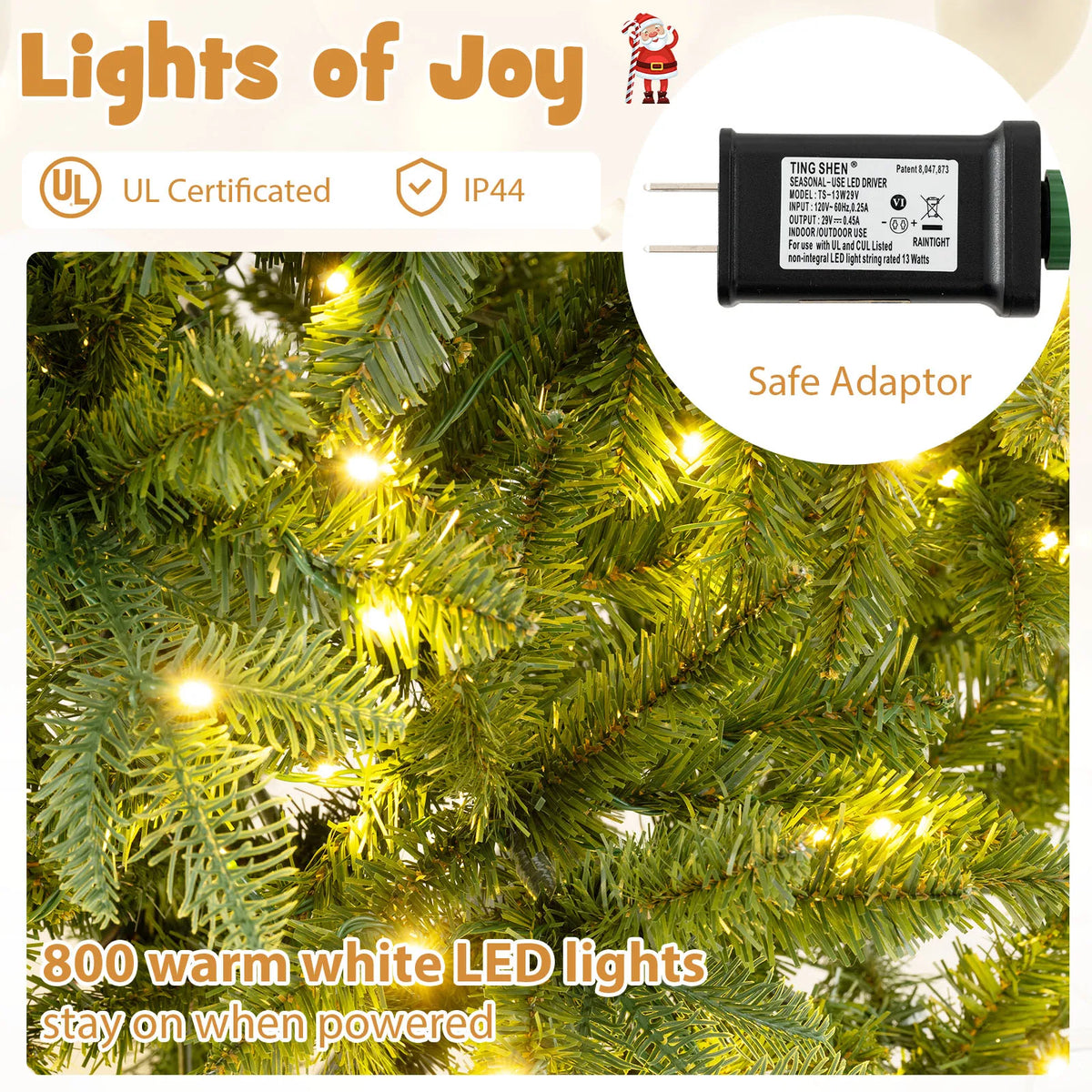 Lifezeal Prelit Artificial Christmas Tree With Hinged Branches