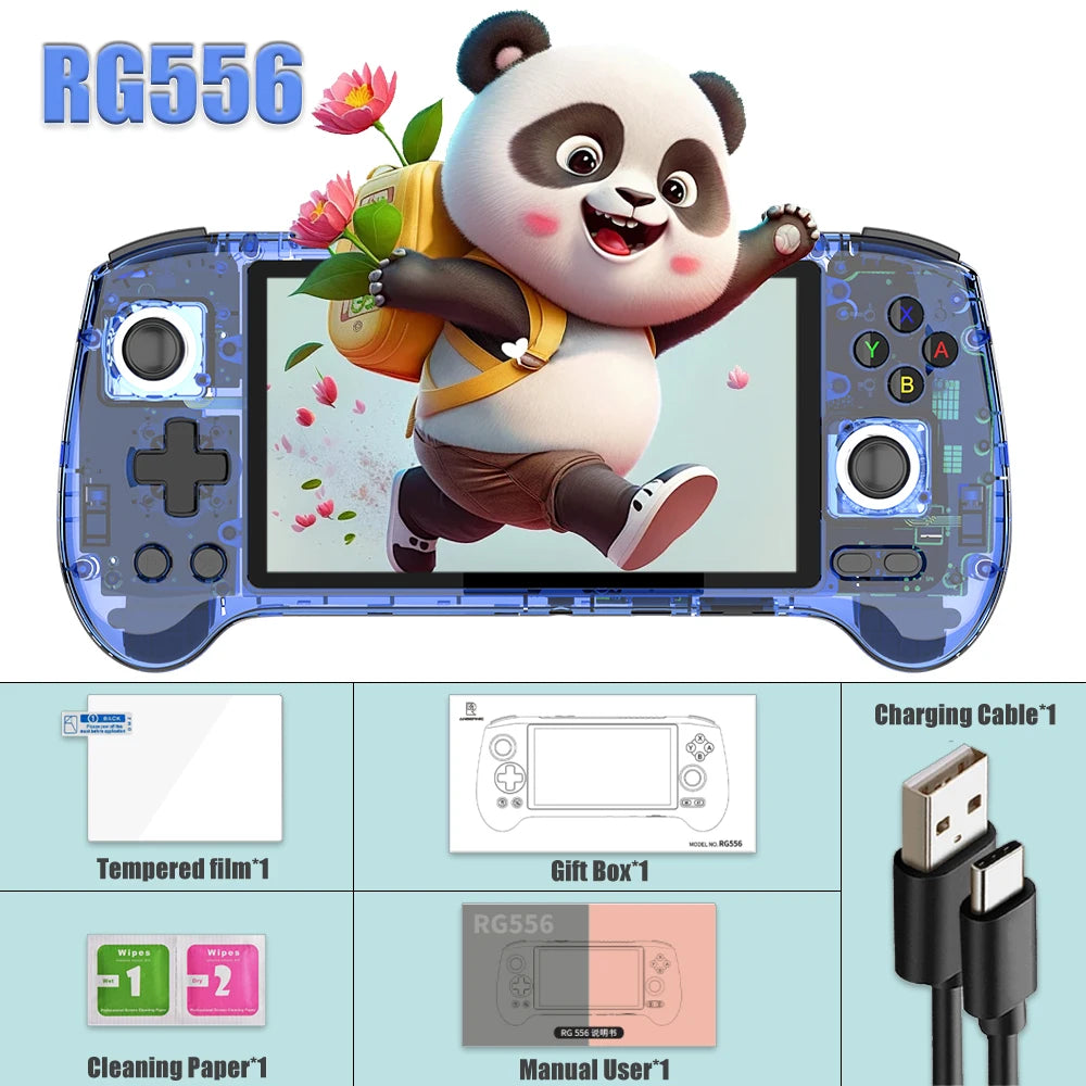 Anbernic RG556 Retro Handheld Game Console 64bit Android 13 System Unisoc T820 5.48-inch AMOLED Screen Hall Joystick Game Player