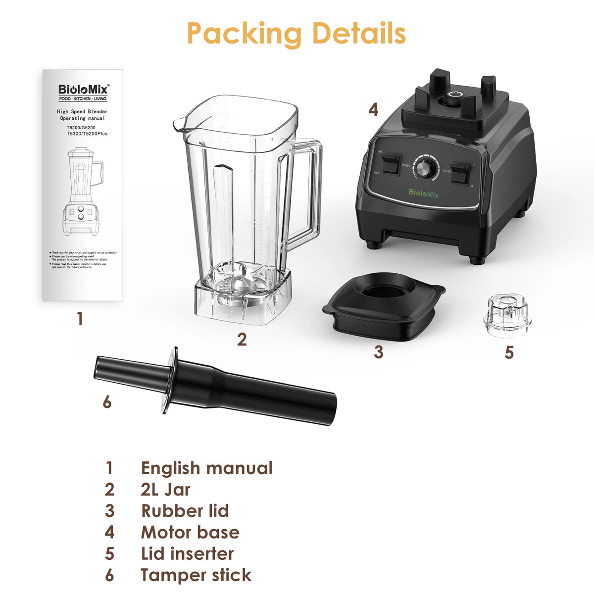Biolomix Heavy Duty Commercial Blender Mixer Juicer 3HP 2200W