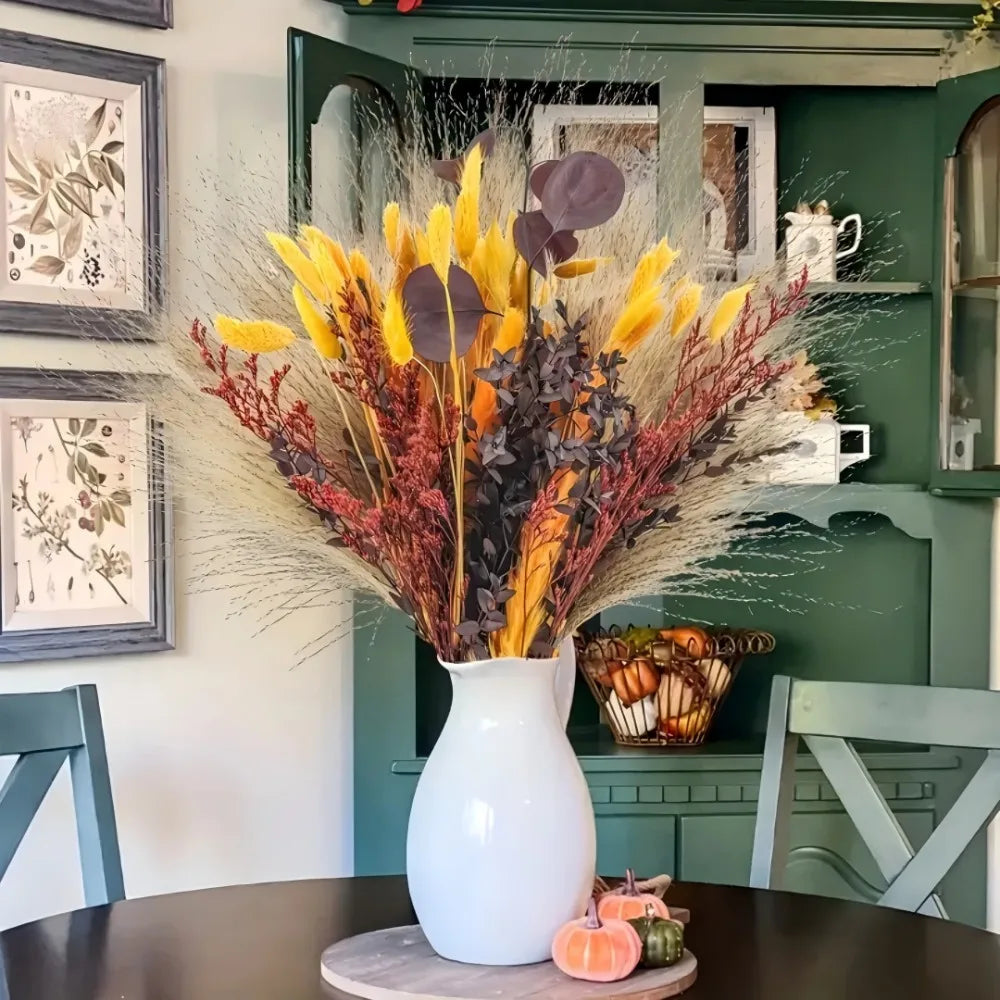 Ocedes Dried Flower Bouquet With Pampas Grass Home Decor