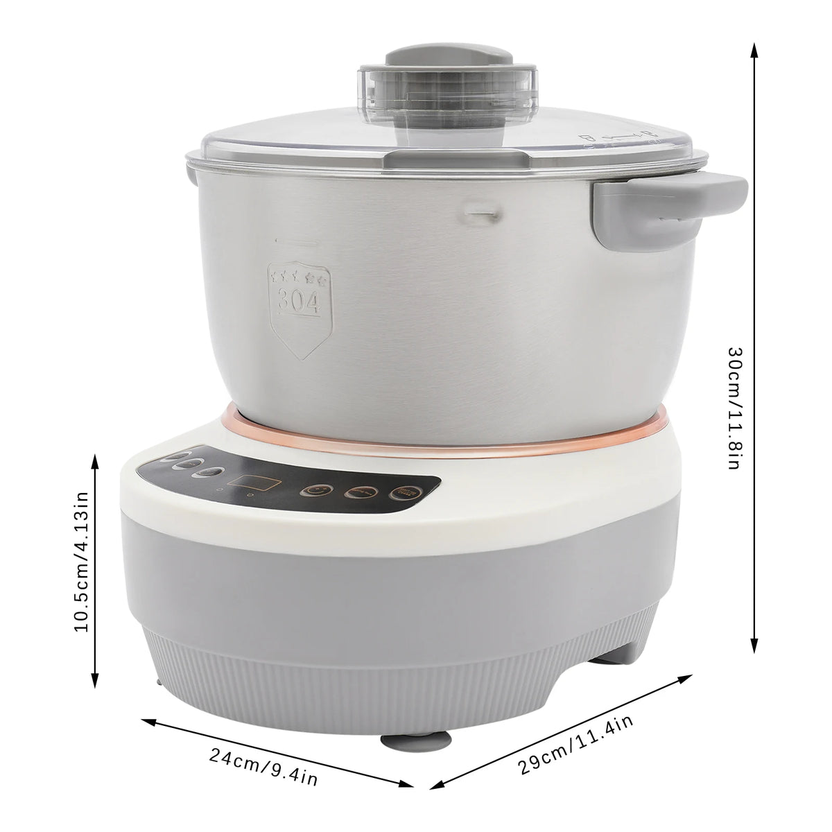 200W Electric Dough Maker With Ferment Function 304 Stainless Steel
