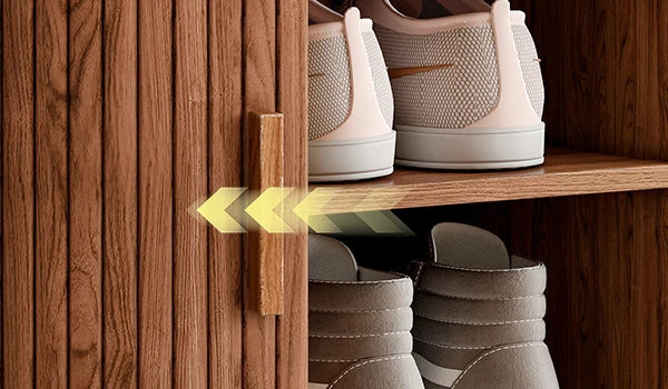 43.3 inch Shoe Storage Bench, 3 Tier Shoe Rack Bench Organizer with Storage, Cushion and Sliding Door Removable