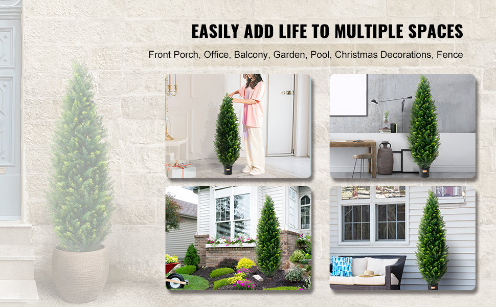 SucceBuy Artificial Cedar Topiary Tree For Home Decor