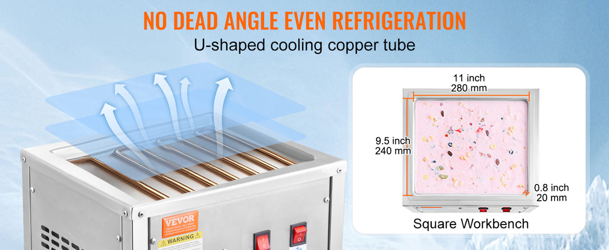 Succebuy Stainless Steel Ice Cream Roll Maker With Compressor