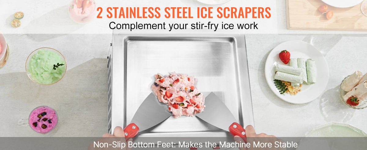 Succebuy Stainless Steel Ice Cream Roll Maker With Compressor