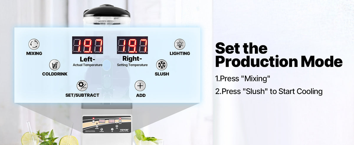 Succebuy 15L Commercial Frozen Drink Maker Single Tank Slushy Machine,Slushie Maker for Home Party Restaurants Cafe Bars