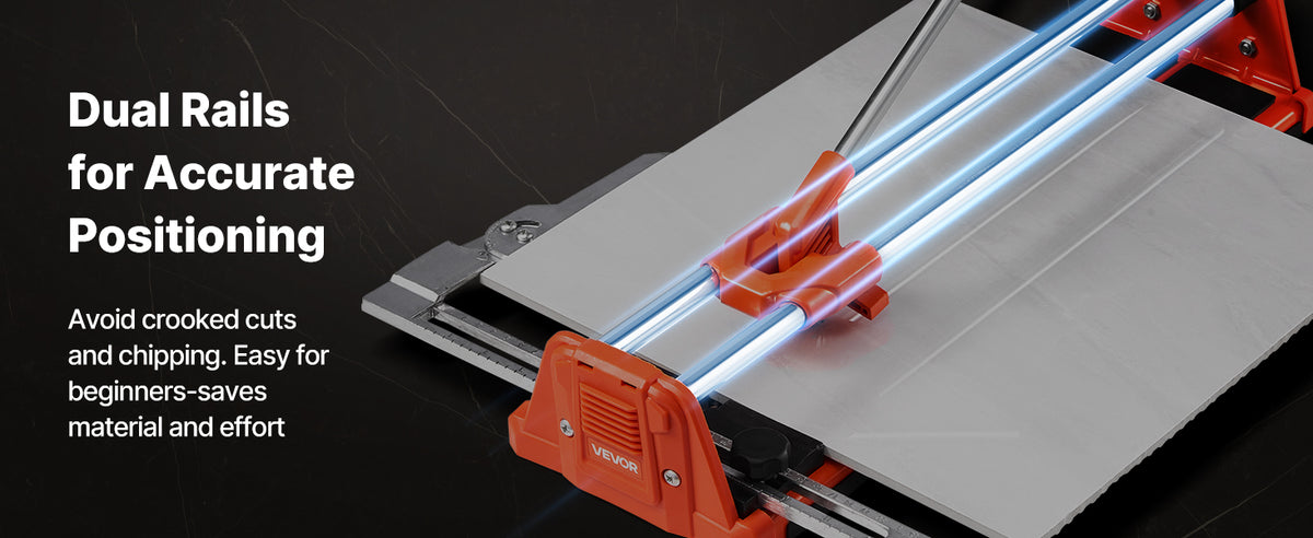 SucceBuy 17-Inch Manual Tile Cutter for Wall & Polished Tiles Double Rails for Precise Cutting Tungsten Carbide Wheel Precise