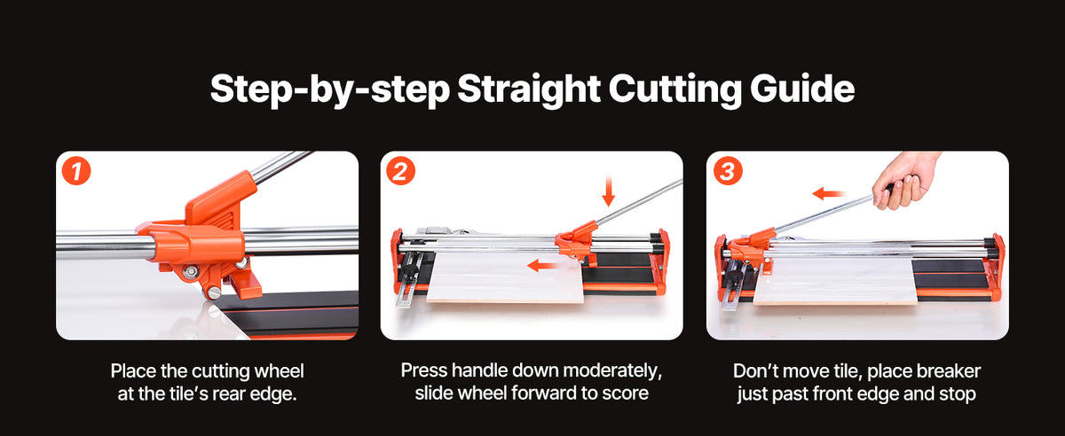SucceBuy 17-Inch Manual Tile Cutter for Wall & Polished Tiles Double Rails for Precise Cutting Tungsten Carbide Wheel Precise